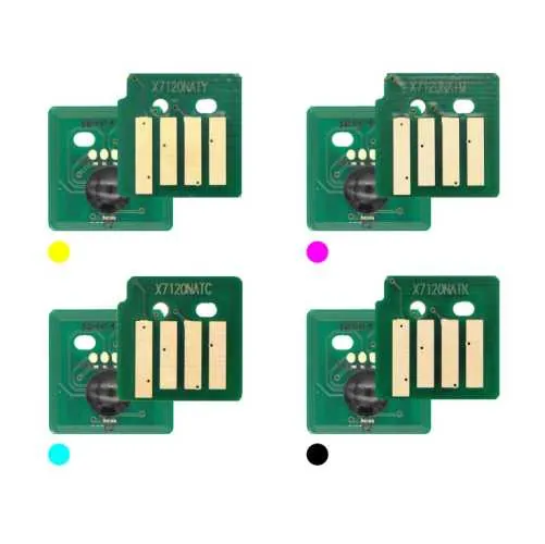 4x Toner Chip Y/M/C/K passt für Xerox WorkCentre 7120 7125 7220 006R01457 ..60