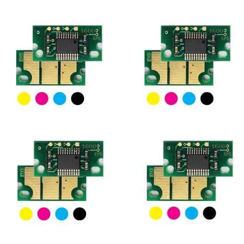 4x Toner Chip Y/M/C/K passt für Epson Aculaser C1600 Aculaser CX 16
