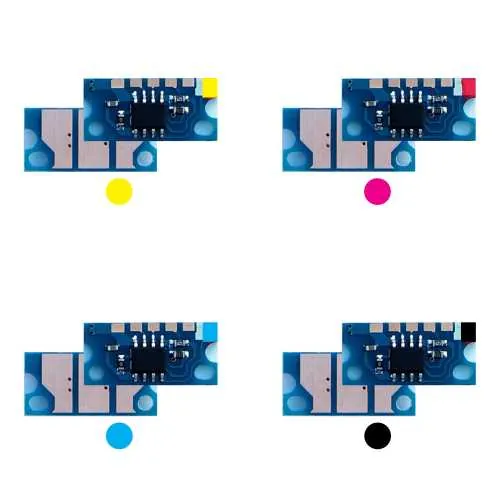 4x Toner Chip Y/M/C/K passt für Konica Minolta Bizhub C25