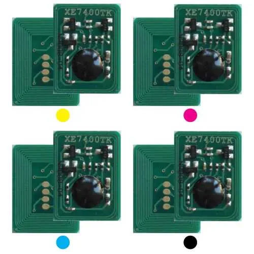 4x Toner Chip Y/M/C/K passt für Xerox Phaser 7400