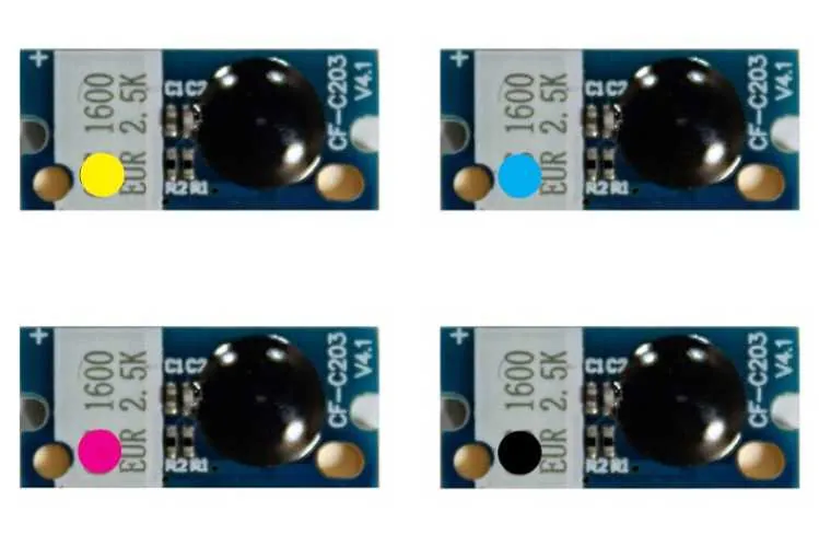 4x Toner Chip Y/M/C/K passt für Konica Minolta Magicolor 1600 1650 1680 1690