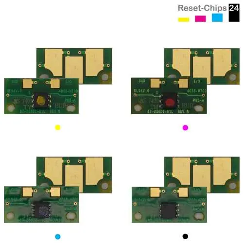 4x Toner Chip Y/M/C/K passt für Konica Minolta Magicolor 7450