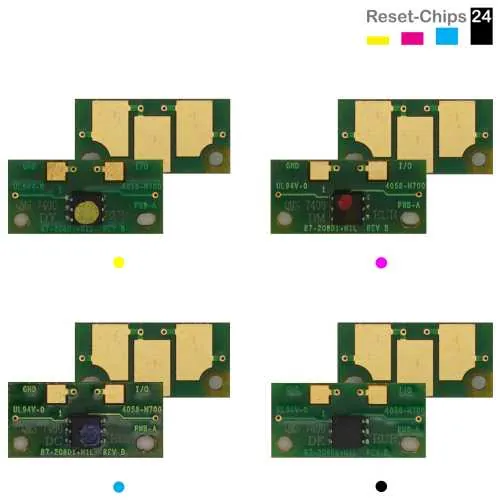 4x Trommel Chip Y/M/C/K passt für Konica Minolta Magicolor 7450