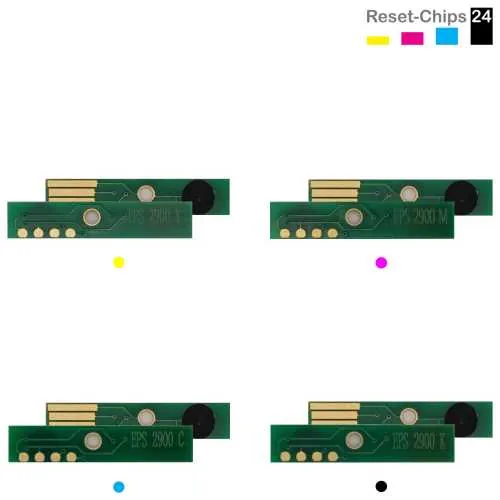 4x Toner Chip Y/M/C/K passt für Epson Aculaser C2900 Aculaser CX 29