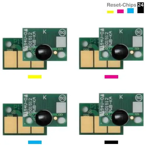 4x Toner Chip Y/M/C/K passt für Konica Minolta Bizhub C454 C454e C554 (TN512)