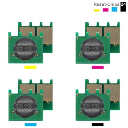 4x Toner Chip Y/M/C/K passt für HP Color LaserJet Enterprise CP 5525 (650A)