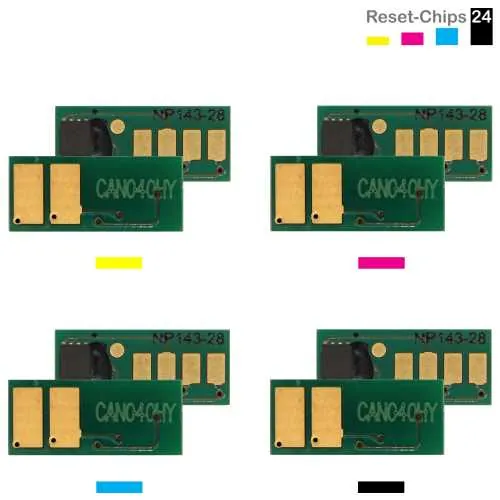 4x Toner Chip Y/M/C/K passt für Canon LBP710 LBP712 i-SENSYS LBP710 (040H)