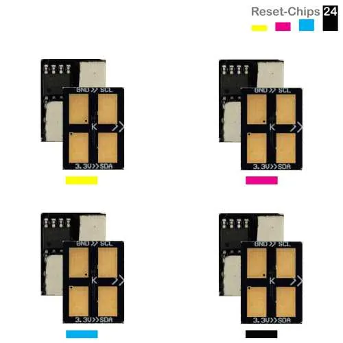 4x Toner Chip Y/M/C/K passt für Xerox Phaser 6110 106R01271..74