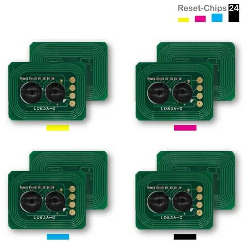 4x Toner Chip Y/M/C/K passt für OKI C710 C711 44318605 ..608