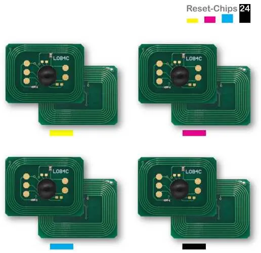 4x Toner Chip Y/M/C/K passt für OKI C831 C841 44844505 ..508