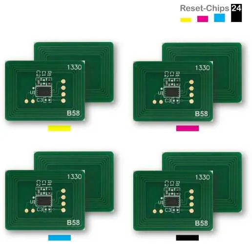 4x Toner Chip Y/M/C/K passt für OKI ES7412 46507621 ..624