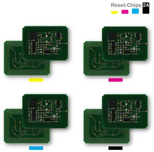4x Toner Chip Y/M/C/K passt für OKI C8600 C8800 43487709 ..712