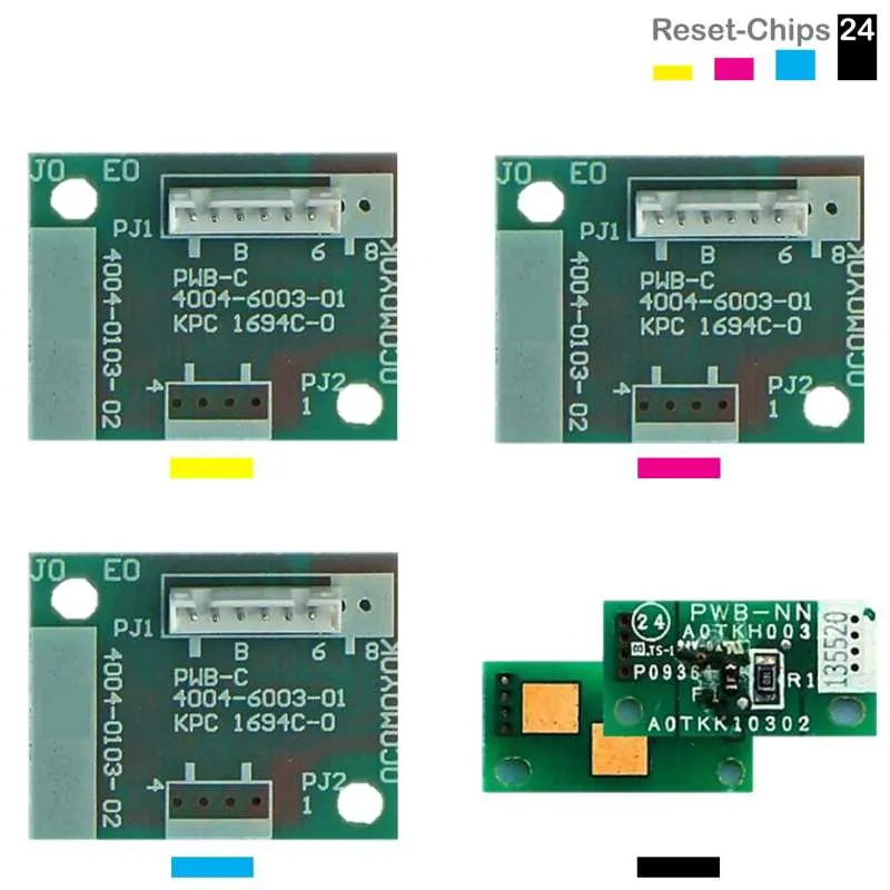 4x Trommel Chip Y/M/C/K passt für Konica Minolta Bizhub 654 754 C654 C754