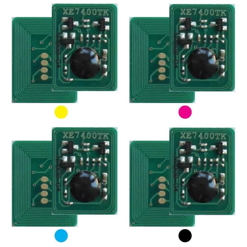 4x Toner Chip Y/M/C/K passt für Xerox Phaser 7400