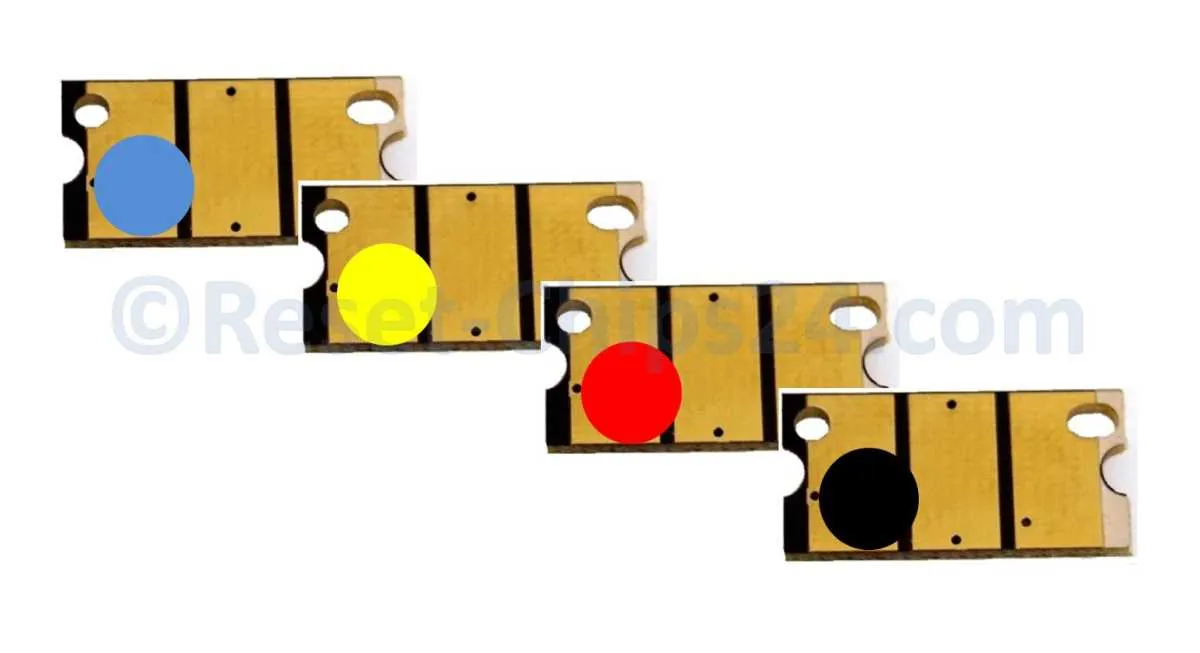 4x Toner Chip Y/M/C/K passt für Olivetti D-Color MF250 MF201PLUS Pitney CM2522