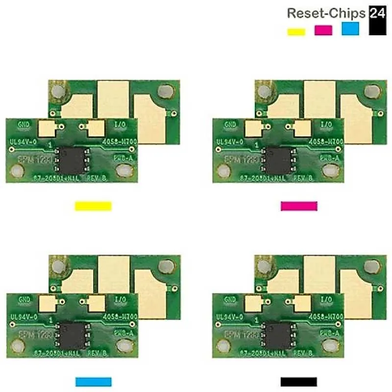4x Toner Chip Y/M/C/K passt für Konica Minolta Magicolor 2400 2430 2450 2480
