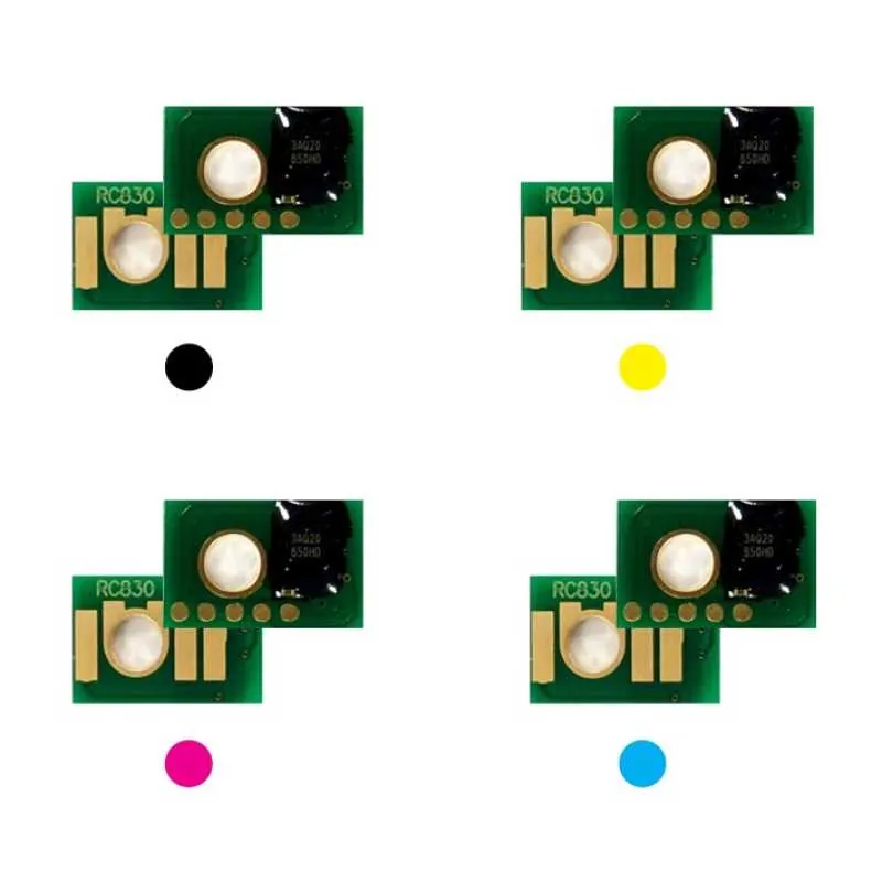 4x Toner Chip Y/M/C/K passt für Lanier SP C830 C831 RICOH Aficio SP C830 C831