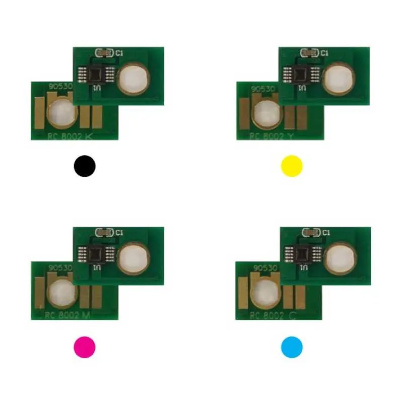 4x Toner Chip Y/M/C/K passt für RICOH Aficio MP C6502 C8002