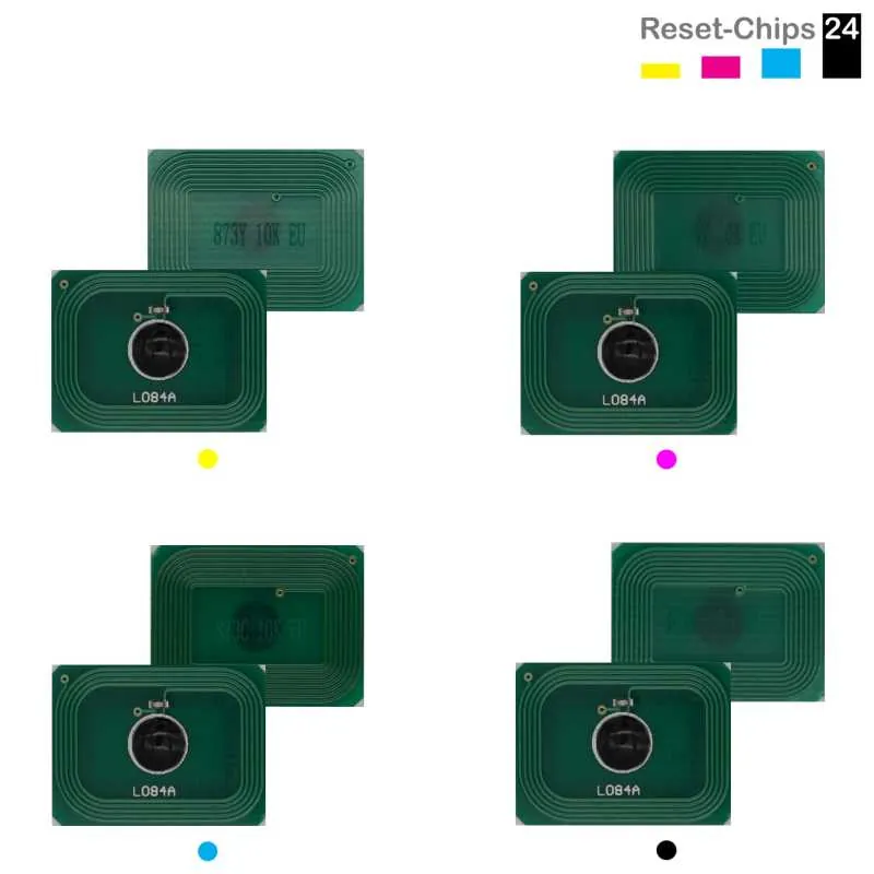 4x Toner Chip Y/M/C/K passt für OKI MC 873 883 10000 Seiten