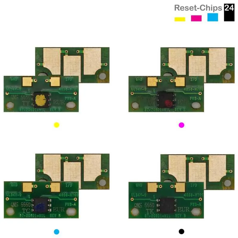 4x Toner Chip Y/M/C/K passt für Konica Minolta Magicolor 5550 5570 5650 5670