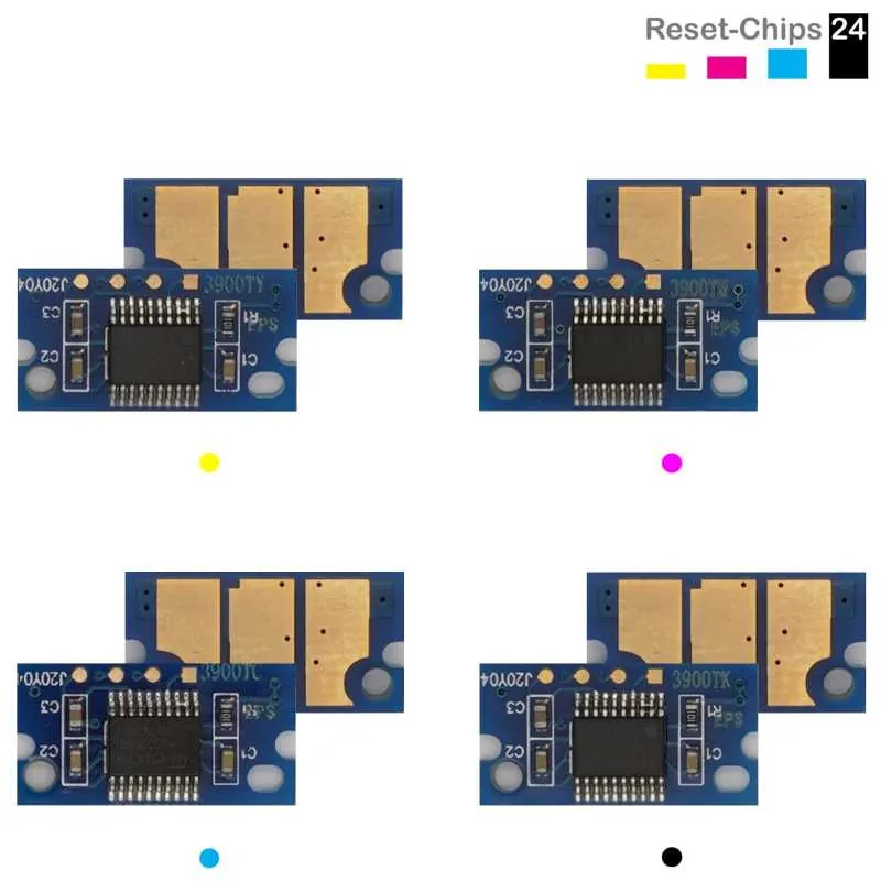 4x Toner Chip Y/M/C/K passt für Epson Aculaser C3900 Aculaser CX 37