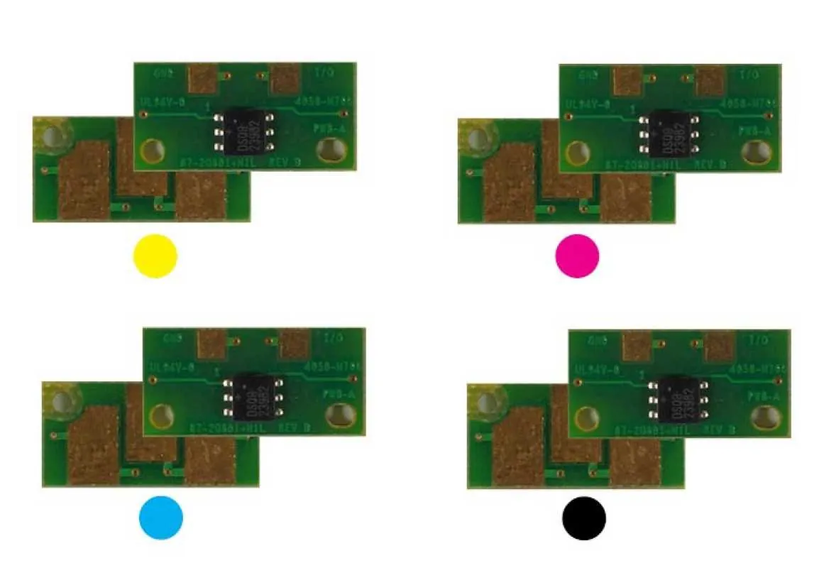 4x Toner Chip Y/M/C/K passt für Olivetti D-Color MF 25 25 PLUS (B0533 .. 36)