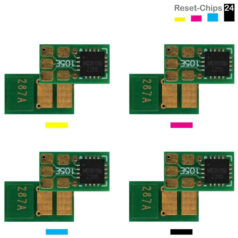 4x Toner Chip Y/M/C/K passt für HP Color LaserJet Managed M 553 MFP M 577 (508X)