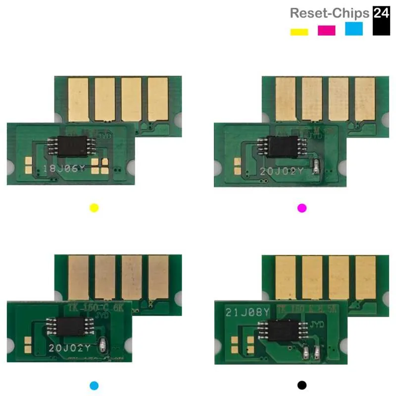 4x Toner Chip Y/M/C/K passt für Kyocera FS-C 1020 1020Plus