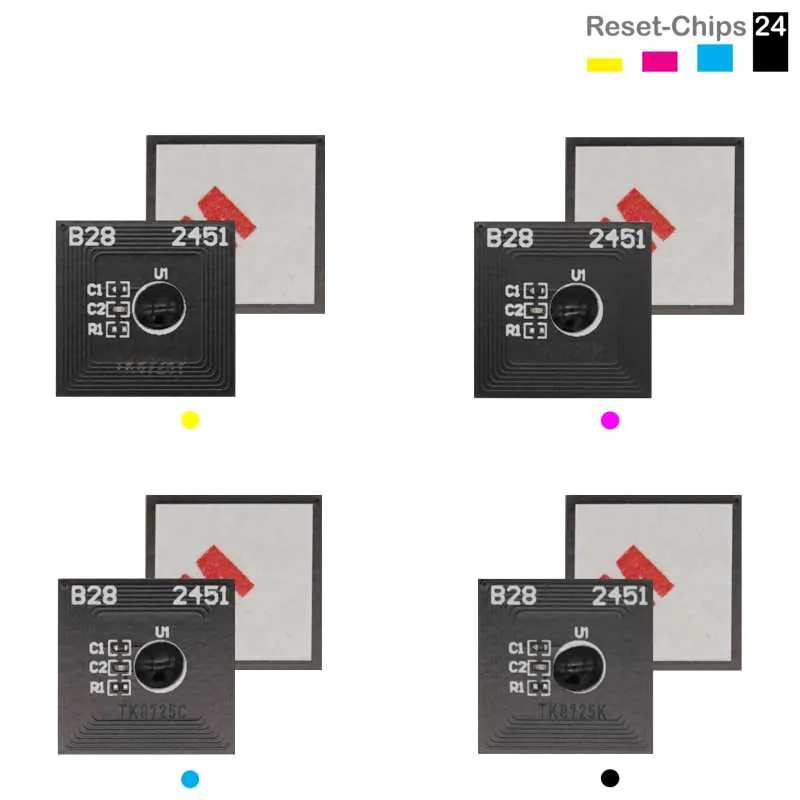 4x Toner Chip Y/M/C/K passt für Copystar CS 7052ci 8052ci