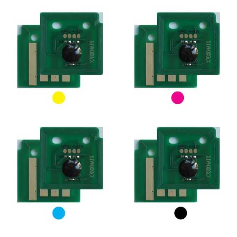 4x Toner Chip Y/M/C/K passt für Xerox Phaser 7800 (106R01563..65 + 69)