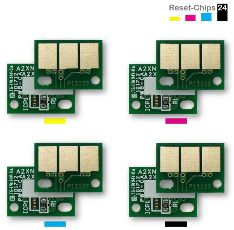 4x Toner Chip Y/M/C/K passt für Konica Minolta Bizhub C750i TN715