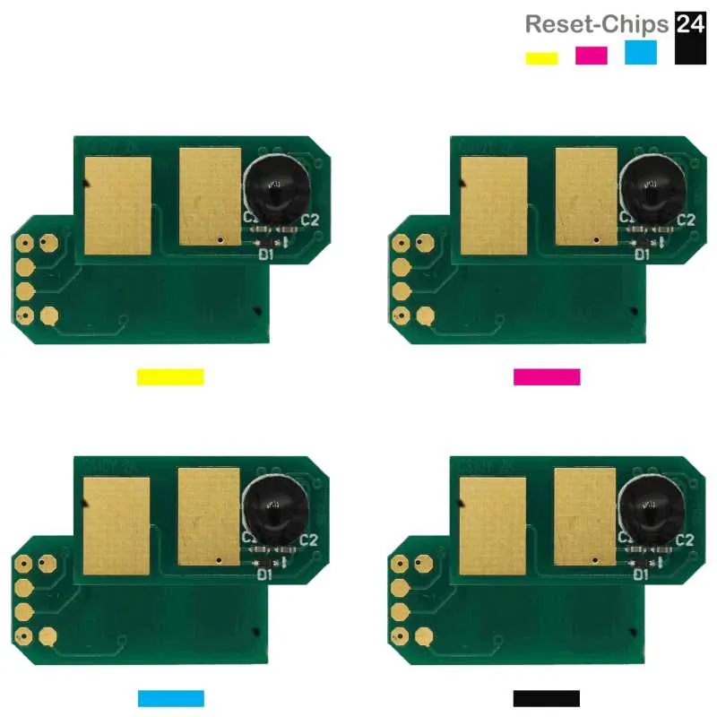 4x Toner Chip Y/M/C/K passt für OKI MC352 MC361 MC362 44469704 ..706 + ..803