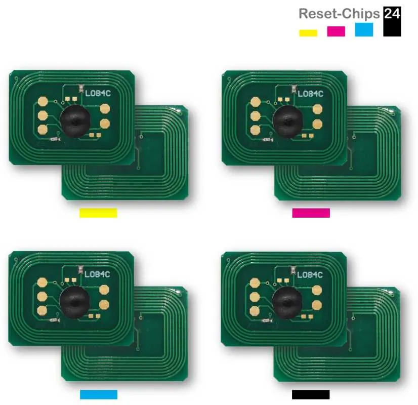 4x Toner Chip Y/M/C/K passt für OKI C831 C841 44844505 ..508