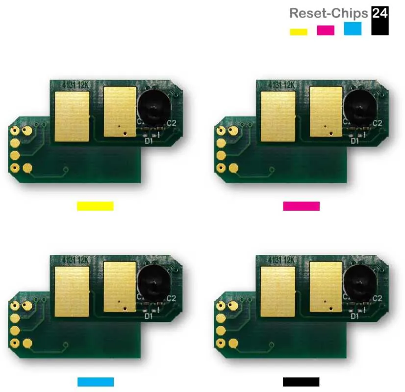 4x Toner Chip Y/M/C/K passt für OKI ES3451 ES5430 ES5461 44469740 ..742 + ..814