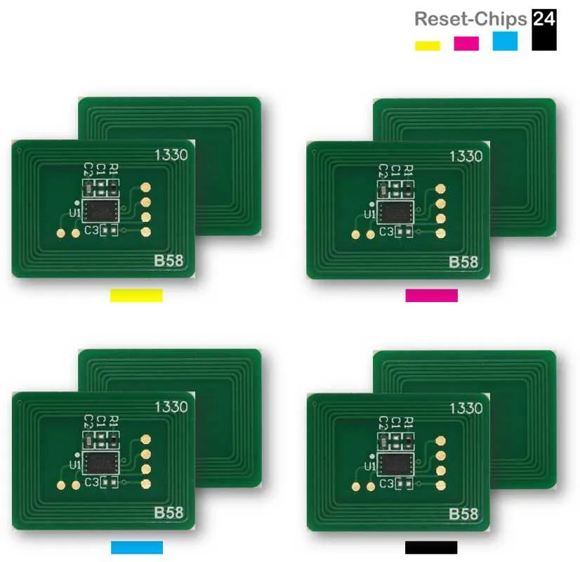 4x Toner Chip Y/M/C/K passt für OKI ES6412 46507513 ..516