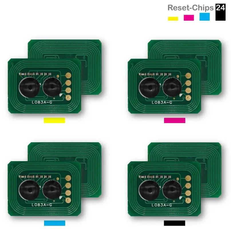 4x Toner Chip Y/M/C/K passt für OKI CX 2633 MC 860 44059209 ..212