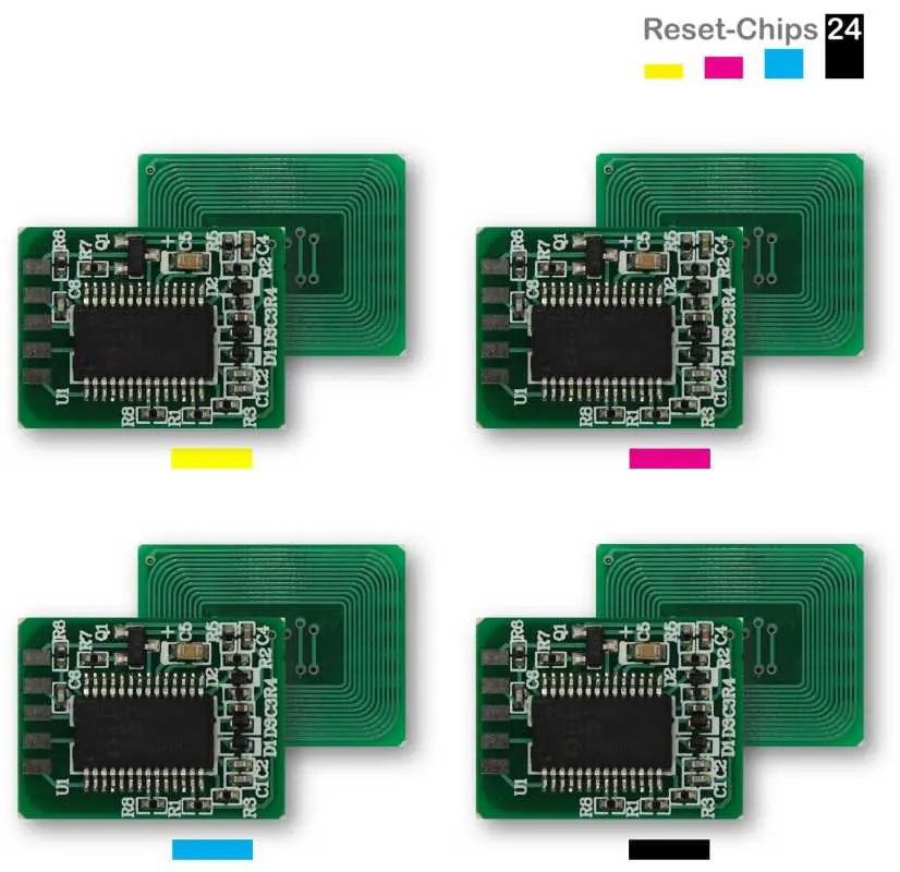 4x Toner Chip Y/M/C/K passt für OKI ES7460 ES7470 ES7480 45396213 ..216