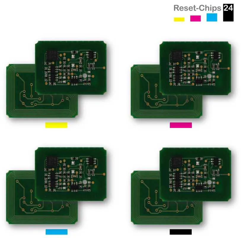 4x Toner Chip Y/M/C/K passt für OKI C8600 C8800 43487709 ..712