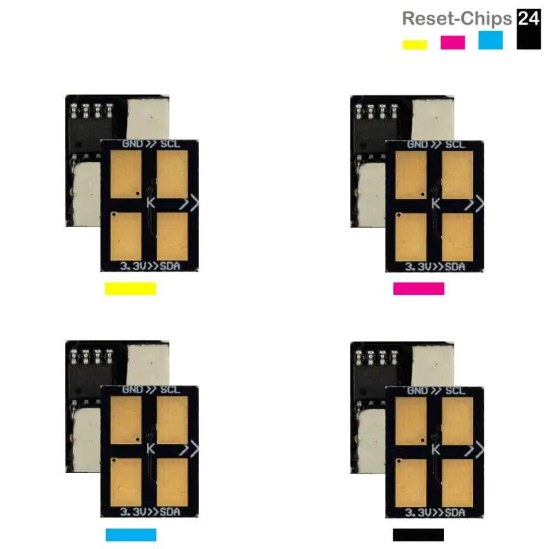 4x Toner Chip Y/M/C/K passt für Xerox Phaser 6110 106R01203..06 Ost Europa