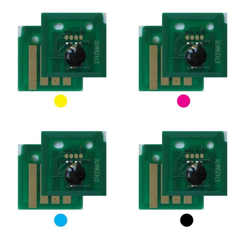 4x Toner Chip Y/M/C/K passt für Xerox WorkCentre 7428 006R01399 ..402 Ost Europa